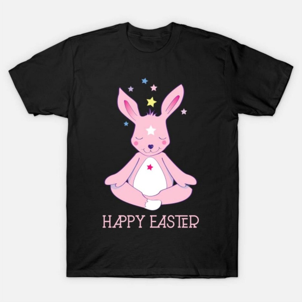 Happy Easter Day Meditation Bunny T-Shirt Size M